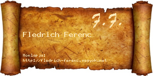 Fledrich Ferenc névjegykártya